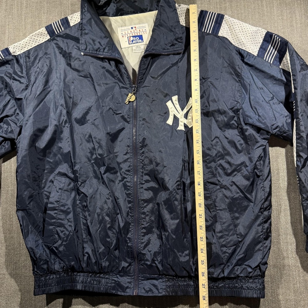 Vintage New York Yankees Jacket Mens Large Blue MLB Baseball Pro Player 90s - Picture 5 of 8
